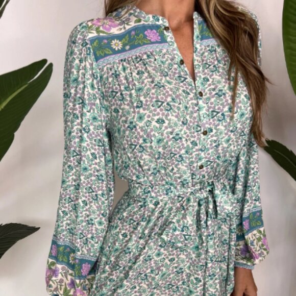 SOLD SPELL Sienna Tunic Dress in Jade NWT FSOT sz Large SOLD OUT online! - Picture 3 of 16